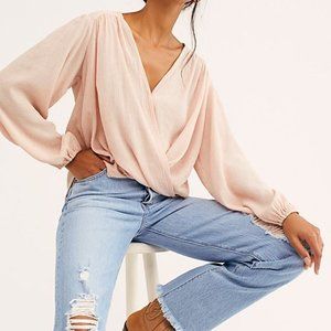 Free People Check on It Wrap Front Top